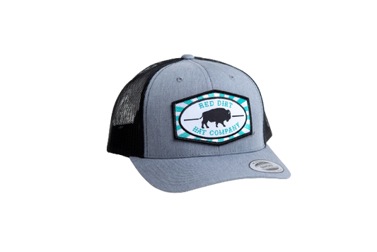RED DIRT HAT CO BEACHNUT TURQUOISE HAT in GREY/BLACK