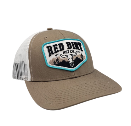 RED DIRT HAT CO BULL SKULL in CARAMEL/WHITE