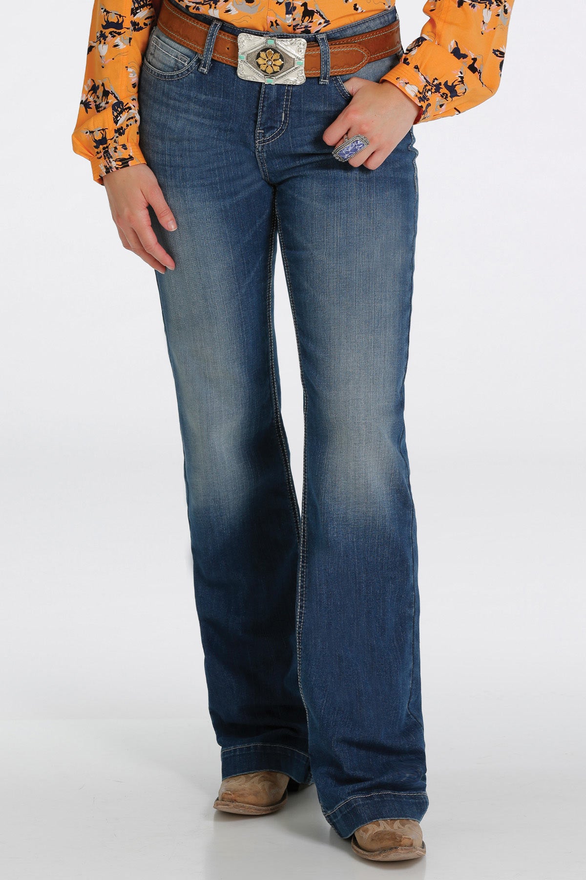 Cruel Denim Women's Hayley Indigo Medium Stone Trouser Jeans