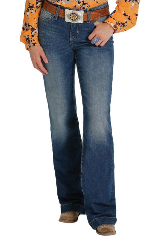 Cruel Denim Women's Hayley Indigo Medium Stone Trouser Jeans