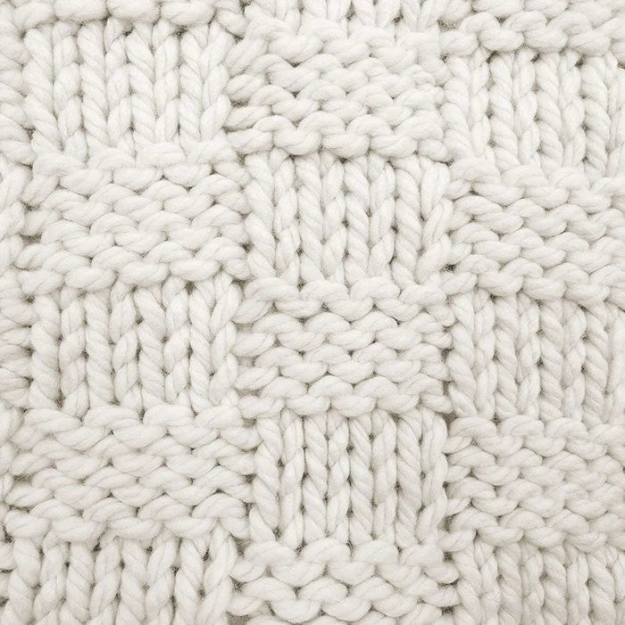 CHESS KNIT THROW, 50X60 in NATURAL