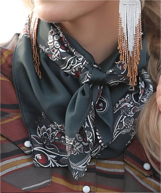 CRUEL DENIM WOMEN'S PAISLEY PRINT WILD RAG - BLACK