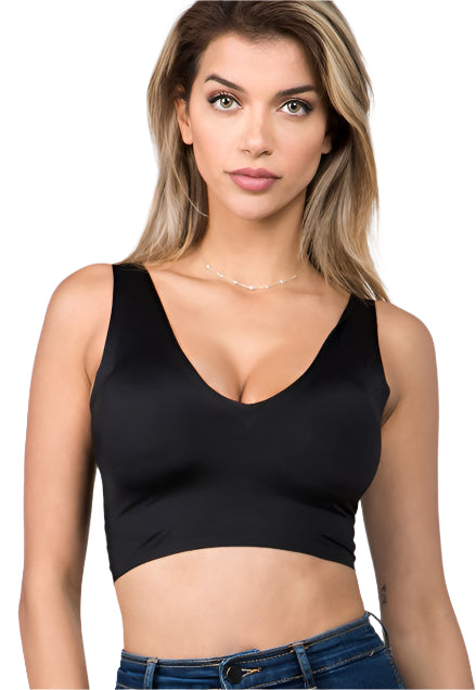 V-NECK SEAMLESS SPORTS BRA