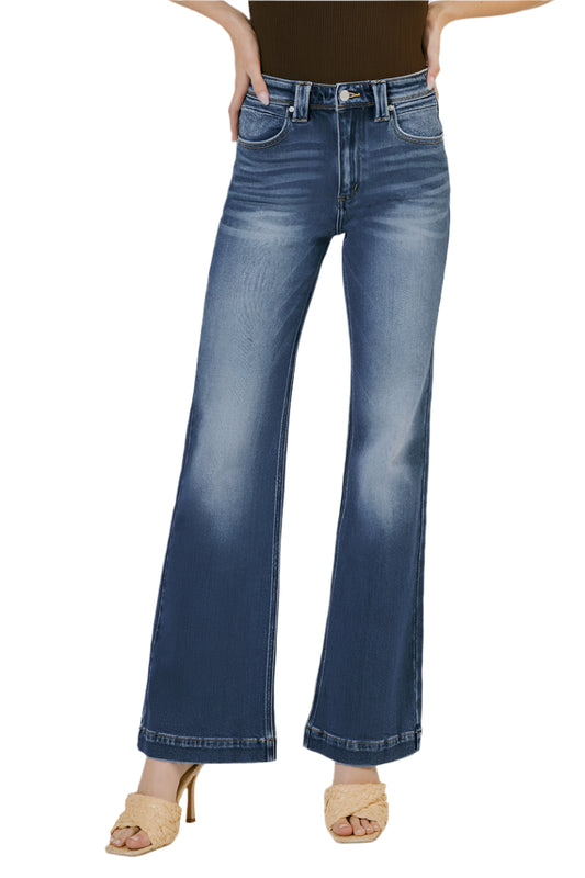 KANCAN HOLLY HIGH RISE FLARE MEDIUM WASH JEANS