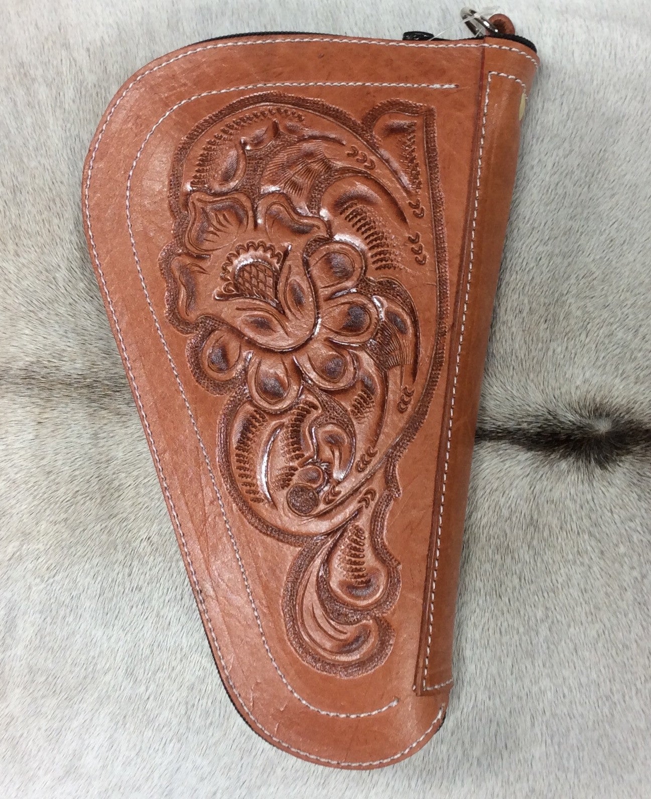14" Pistol Case Tooled Leather Floral