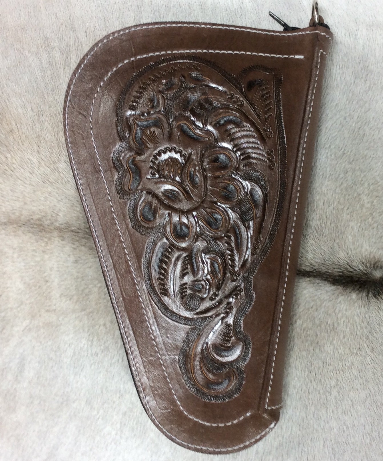 14" Pistol Case Tooled Leather Floral