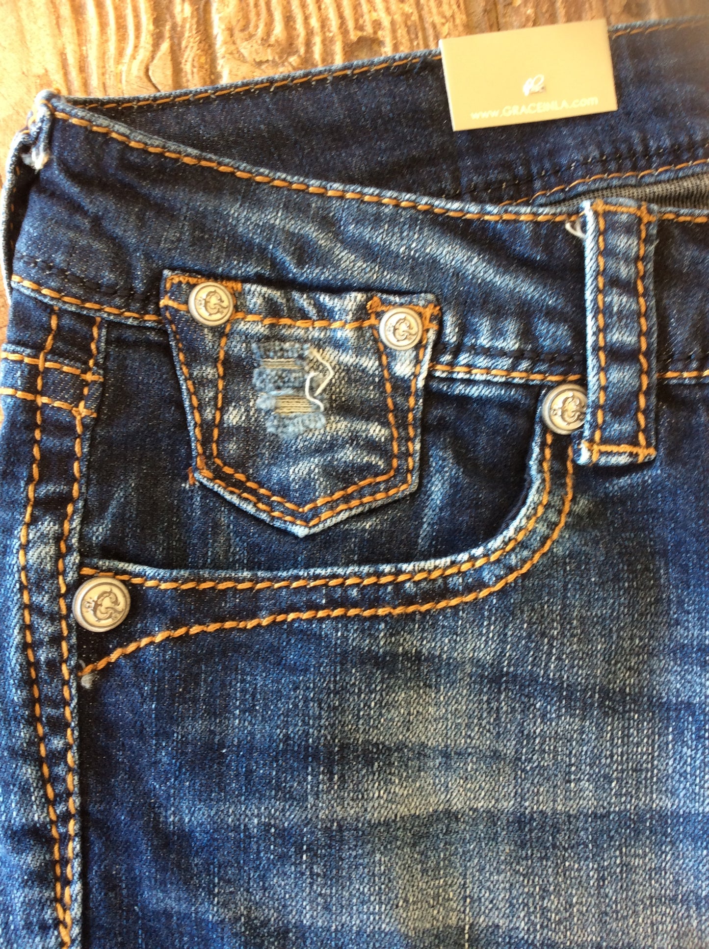 Grace In LA Presley EasyFit Distressed Medium Wash Skinny Jeans