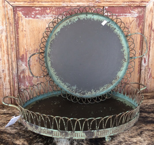 Old Blue Metal Trays