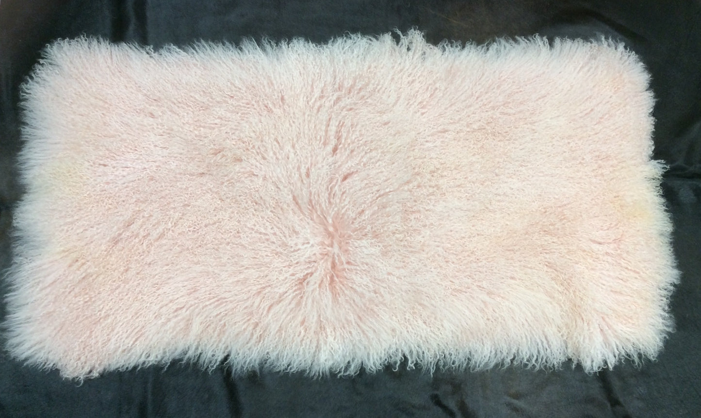 Tibetan Sheep Hide Rug Pink