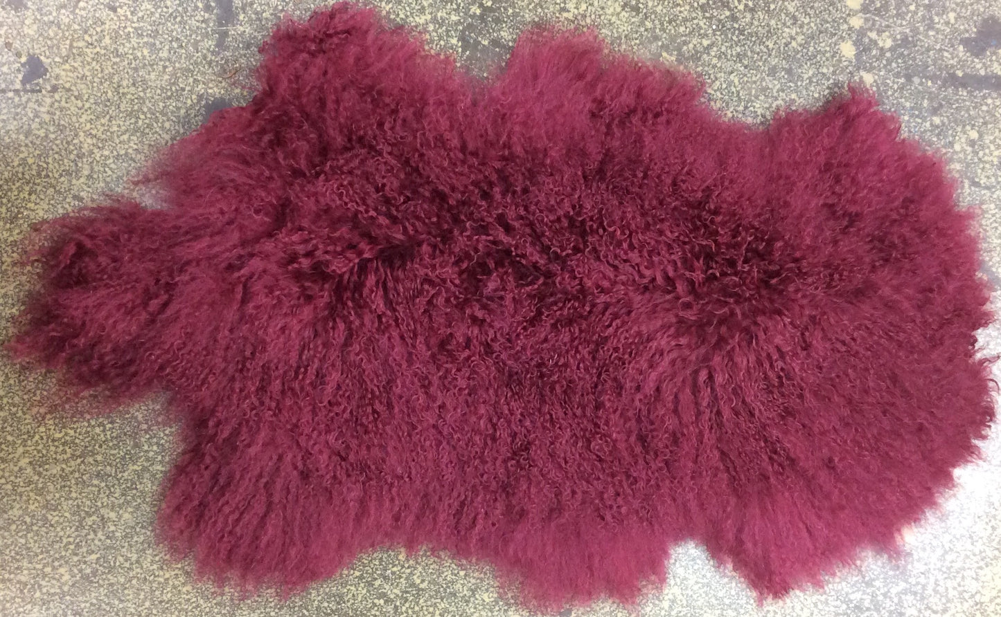 BURGANDY Mongolian Lamb Fur Rug