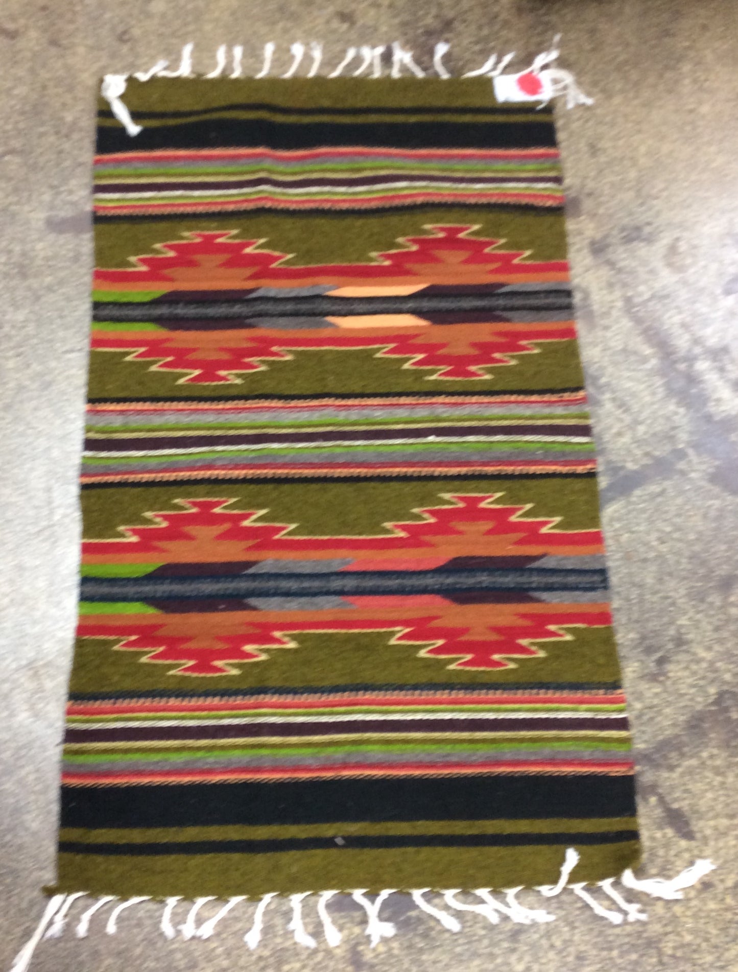 Wool Rug 23" by 40" Olive