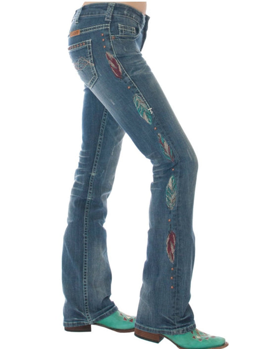 Cowgirl Tuff Brave Wings Boot Cut Jeans