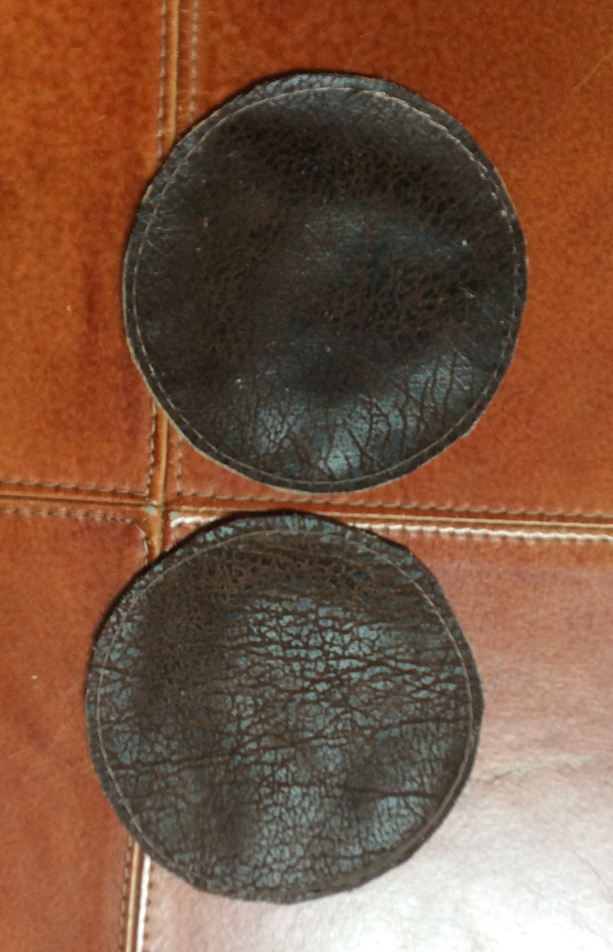 Leather Faux Gator Coasters Round Reversable