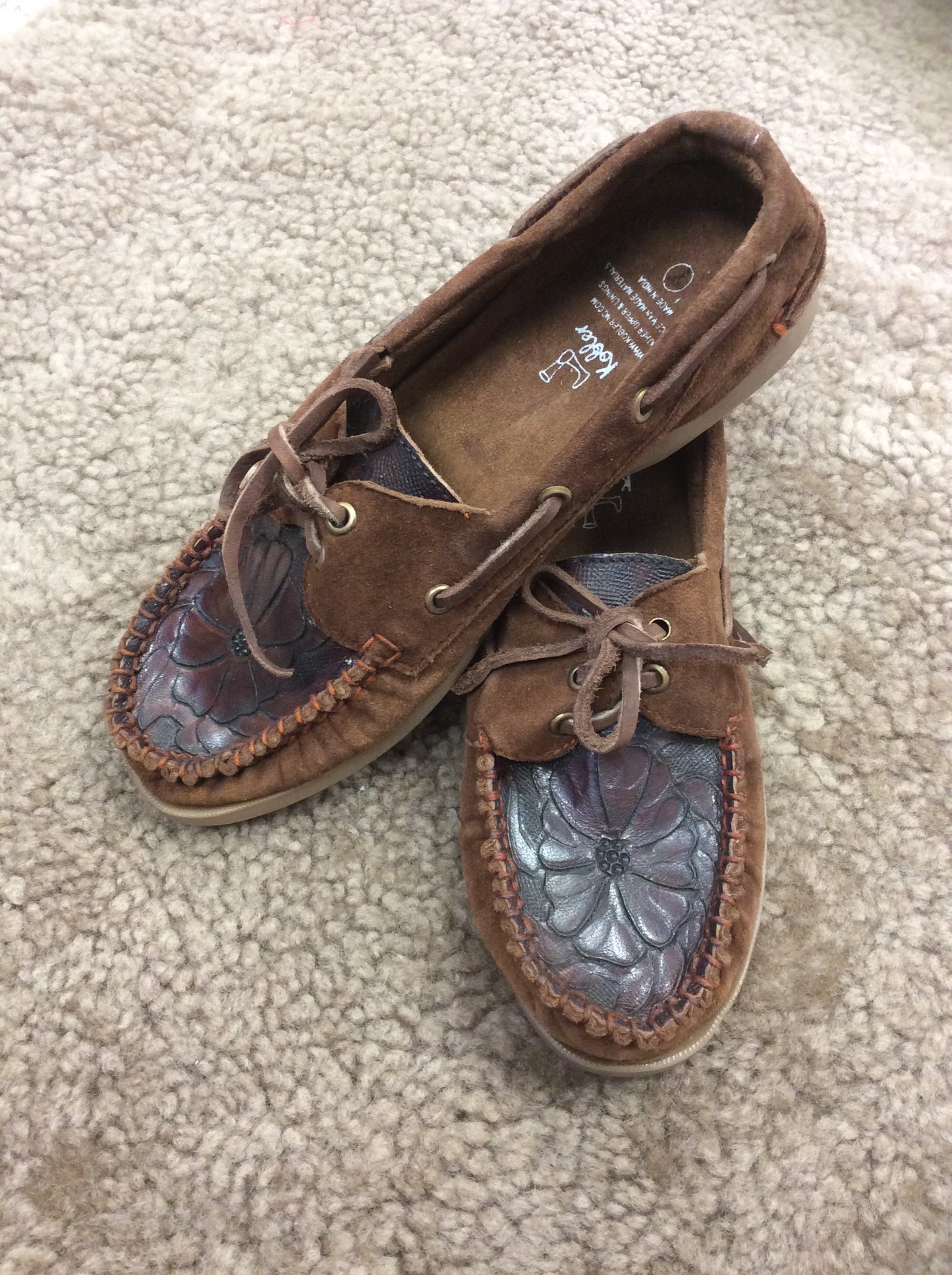 Tooled Leather Moccasins