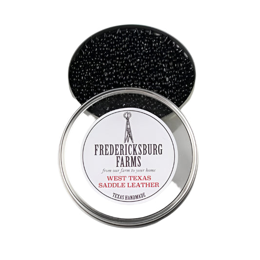 FREDERICKSBURG FARMS West Texas Saddle Leather Freshie Tin