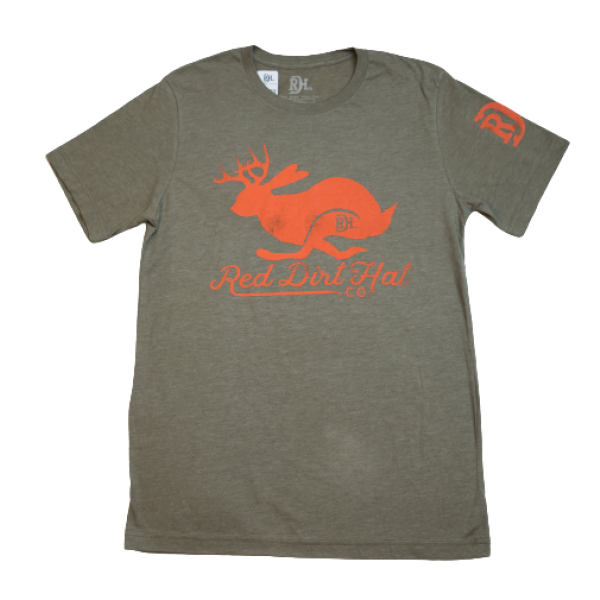 RED HAT CO JACKALOPE TEE SHIRT in ARMY GREEN