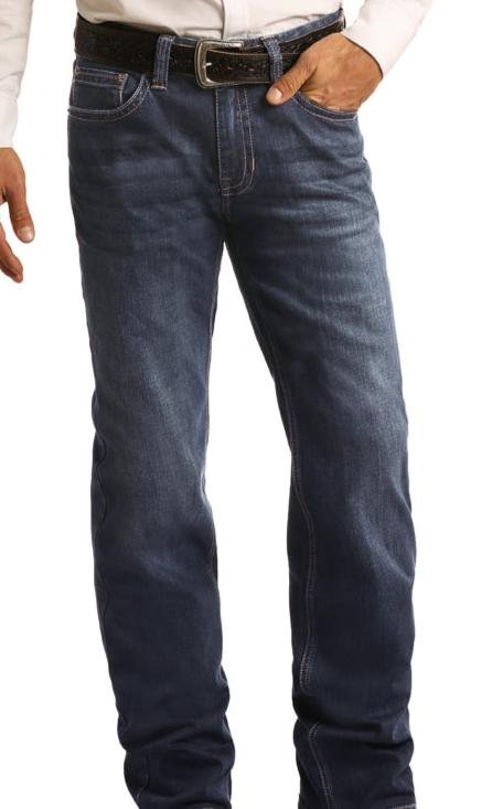 ROCK & ROLL MEN'S  Vintage 46 Relaxed Fit ReFlex Double Barrel Straight Leg Jeans