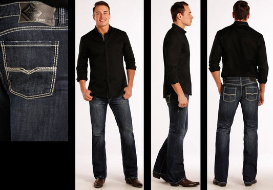 Rock & Roll Men's Pistol Straight DARK WASH JEAN