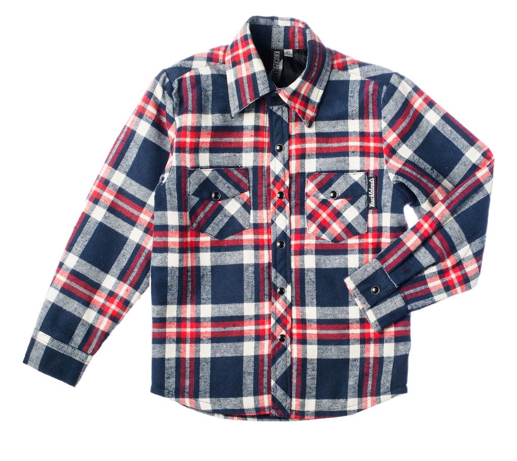 Knuckleheads "Malone" Long Sleeve Quilted Plaid Flannel Rockabilly Shirt