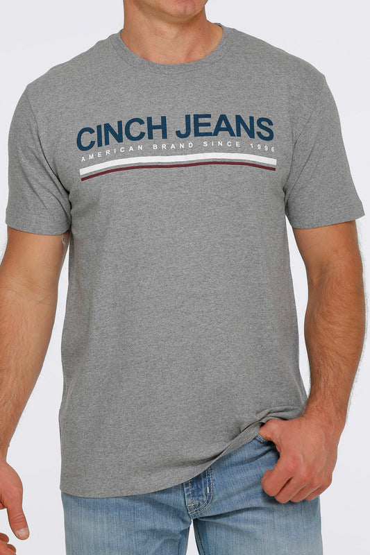 MEN'S CINCH DENIM TEE SHIRT- HEATHERED GREY