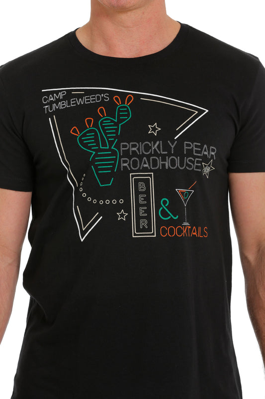 CINCH MEN'S PRICKLY PEAR ROADHOUSE TEE - BLACK