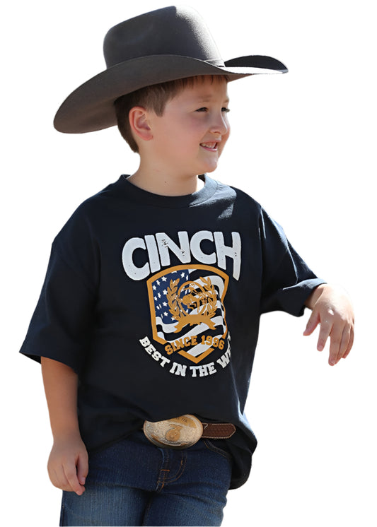 CINCH BOYS "BEST IN THE WEST" TEE NAVY