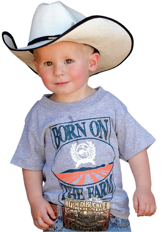 Cinch Toddler Boys' Born On The Farm Tee - Heather Grey