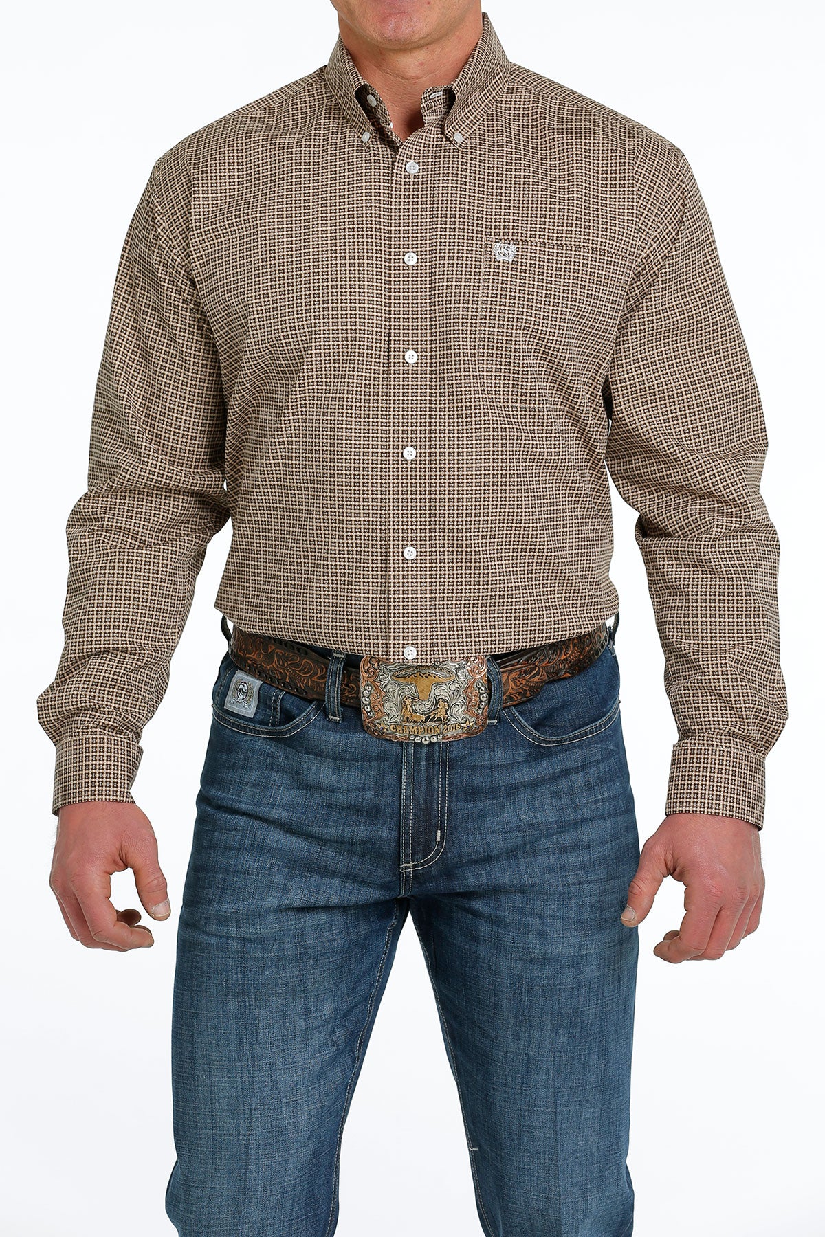 CINCH MEN'S Plaid Print Long Sleeve Button Down Western Shirt