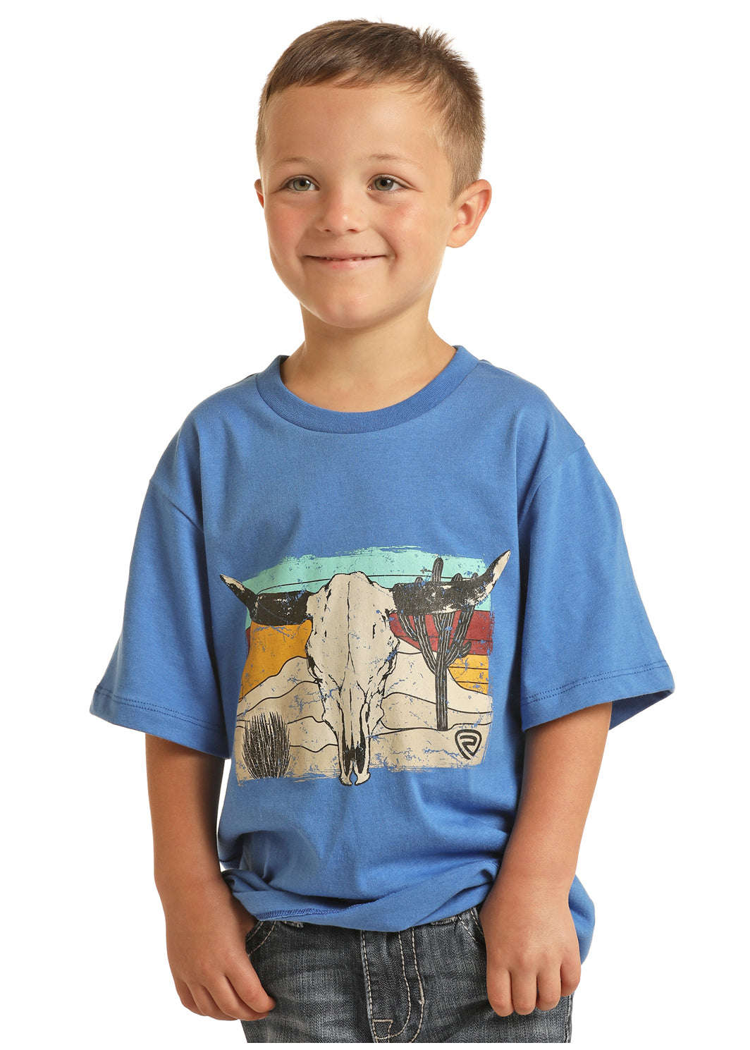 Rock and Roll Boys Steerhead Western Landscape Graphic T-Shirt