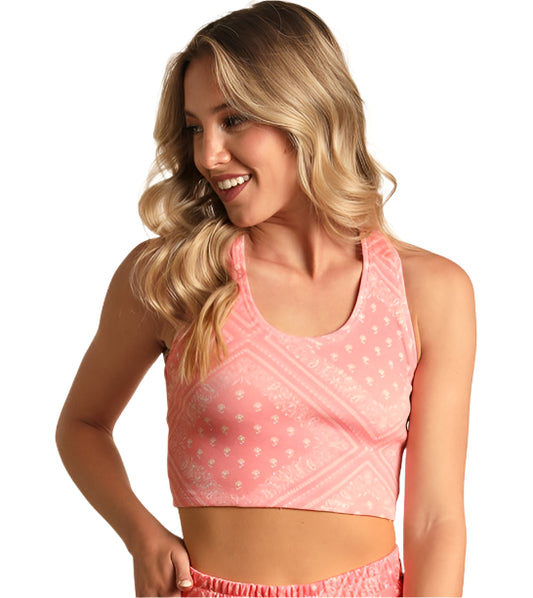ROCK & ROLL BANDANA BRALETTE TOP in PINK