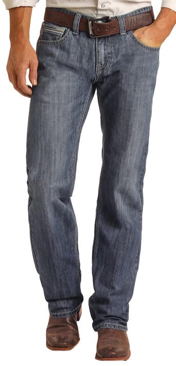 ROCK & ROLL MEN'S PISTOL STRAIGHT SLIM BOOT CUT JEAN