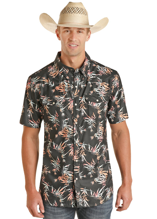 ROCK & ROLL COWBOY MEN'S TROPICAL RIPSTOP SHORT SLEEVE SHIRT