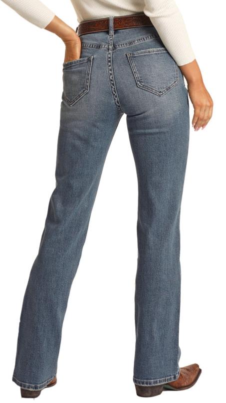 ROCK & ROLL HIGH RISE EXTRA STRETCH FRONT NOTCH BOOTCUT JEANS