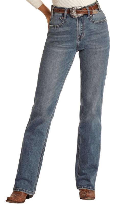 ROCK & ROLL HIGH RISE EXTRA STRETCH FRONT NOTCH BOOTCUT JEANS