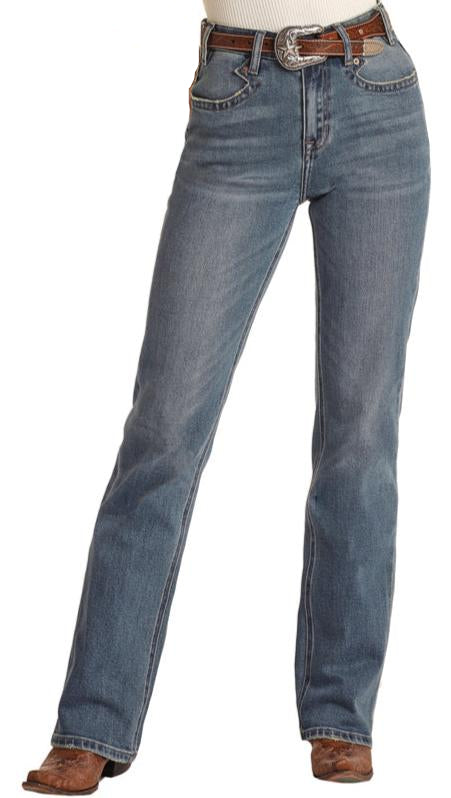 ROCK & ROLL HIGH RISE EXTRA STRETCH FRONT NOTCH BOOTCUT JEANS