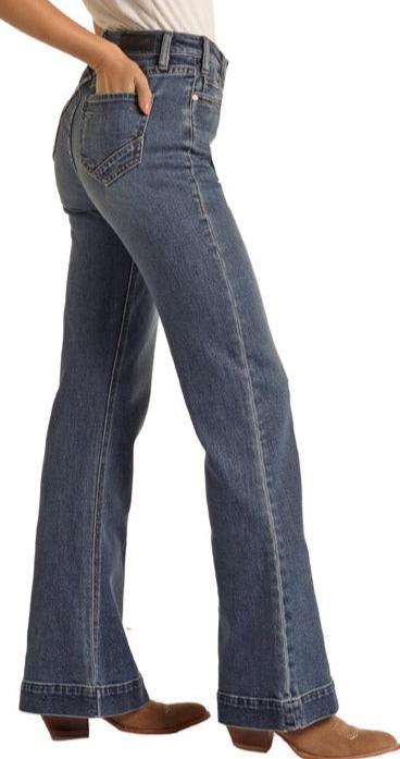 ROCK & ROLL LADIES HIGH RISE EXTRA STRETCH VINTAGE TROUSER JEANS