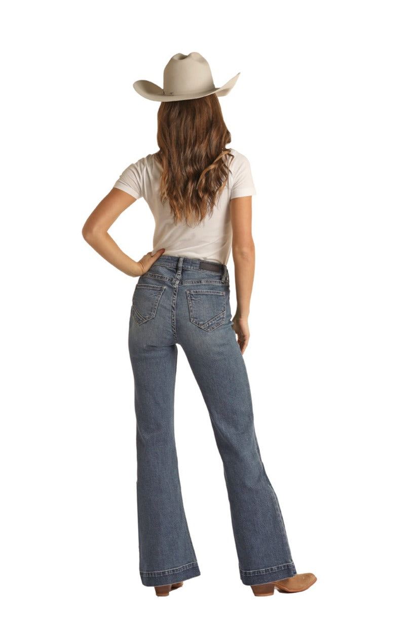 ROCK & ROLL LADIES HIGH RISE EXTRA STRETCH VINTAGE TROUSER JEANS