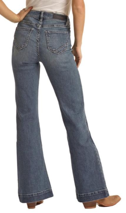 ROCK & ROLL LADIES HIGH RISE EXTRA STRETCH VINTAGE TROUSER JEANS