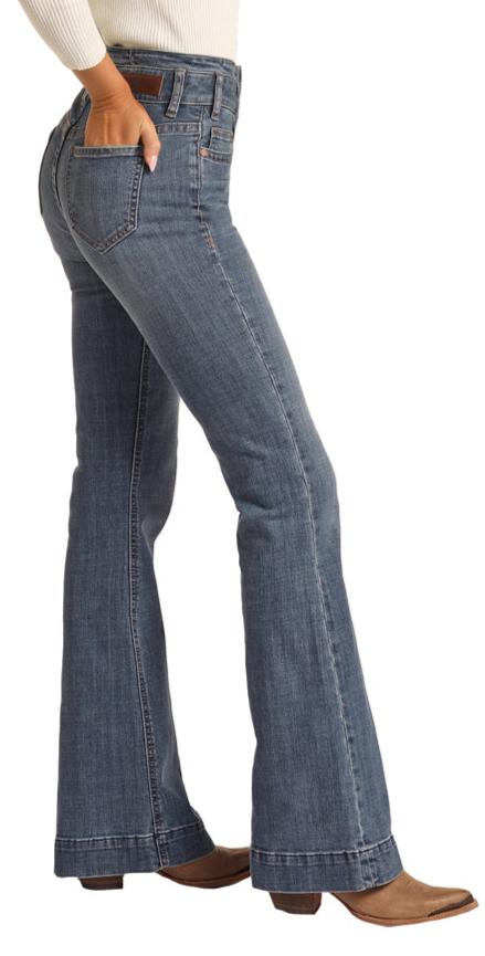 ROCK & ROLL LADIES HIGH EXTRA STRETCH NOTCHED WAISTBAND TROUSER JEANS