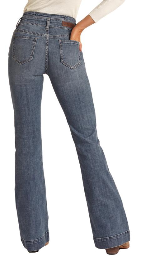 ROCK & ROLL LADIES HIGH EXTRA STRETCH NOTCHED WAISTBAND TROUSER JEANS