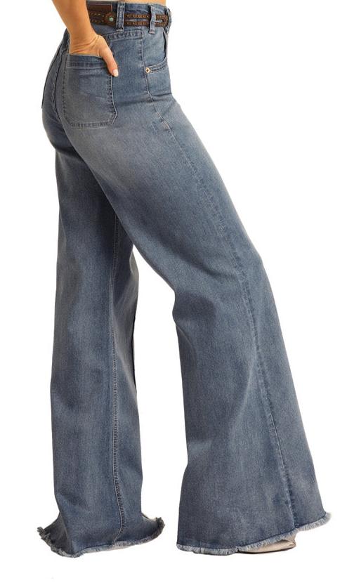 ROCK & ROLL DENIM LADIES PALLAZO FLARE JEAN