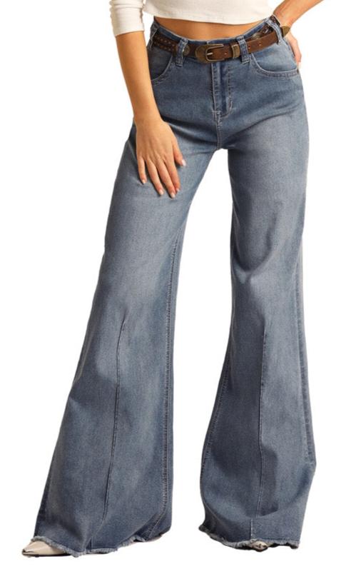 ROCK & ROLL DENIM LADIES PALLAZO FLARE JEAN