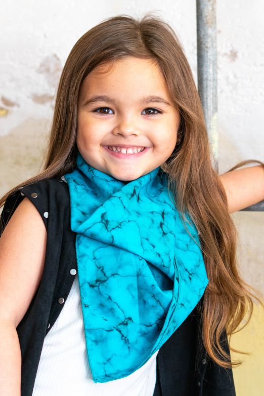 TURQUOISE MARBLE MINI WILD RAG