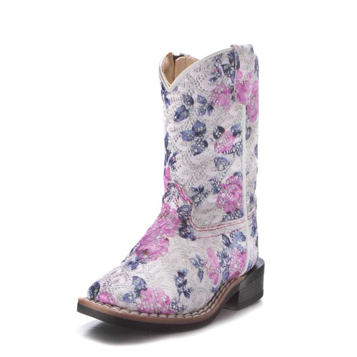 OLD WEST TODDLER GIRL'S SPARKLE FLOWER BOOT
