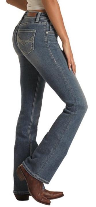 Rock & Roll Ladies Mid-Rise Bootcut Medium Vintage Wash