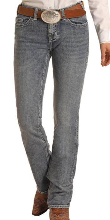 Rock & Roll Ladies Mid-Rise Riding Boot Jeans Light Vintage