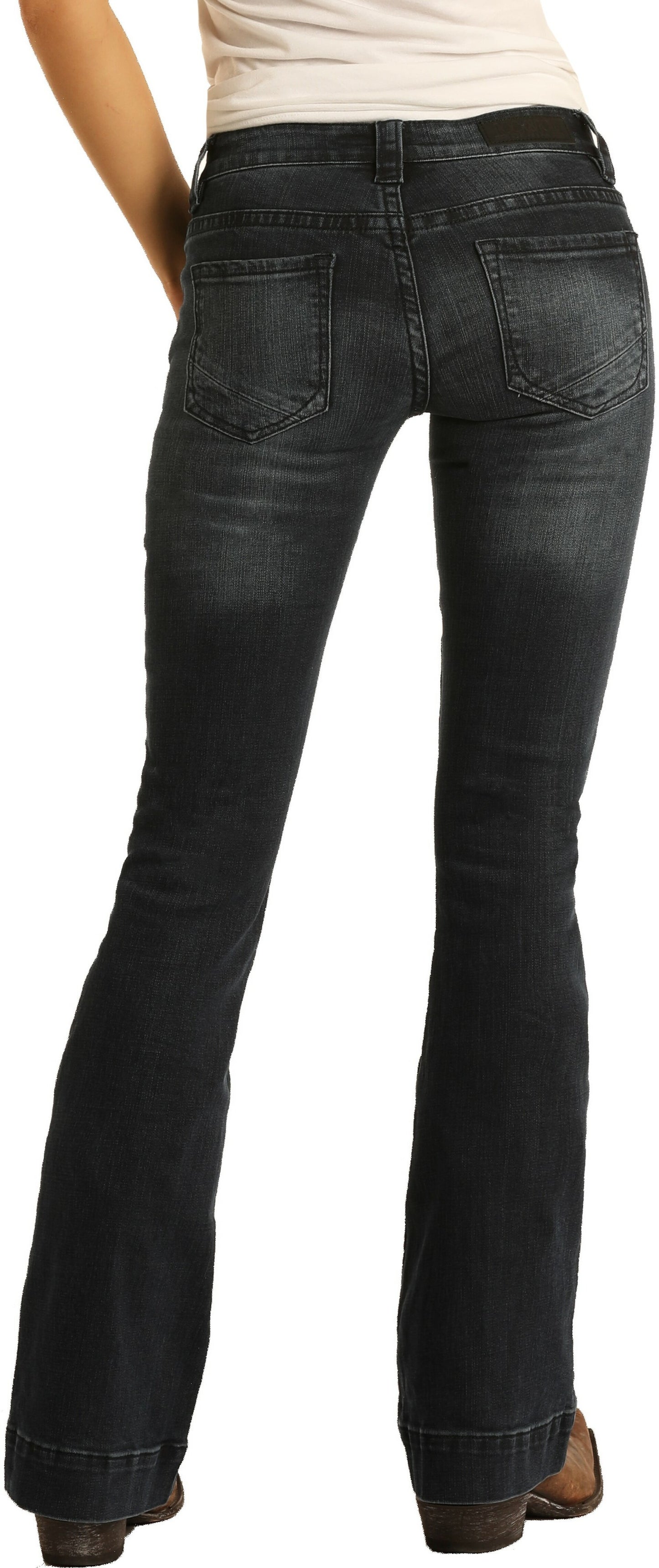 Rock & Roll Women's High Rise Trouser Jeans - Dark Wash