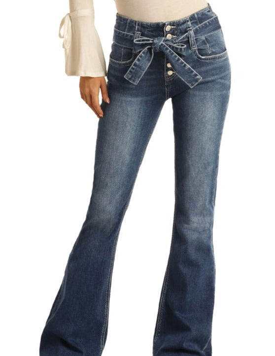 Rock & Roll Button fly Flare Jeans