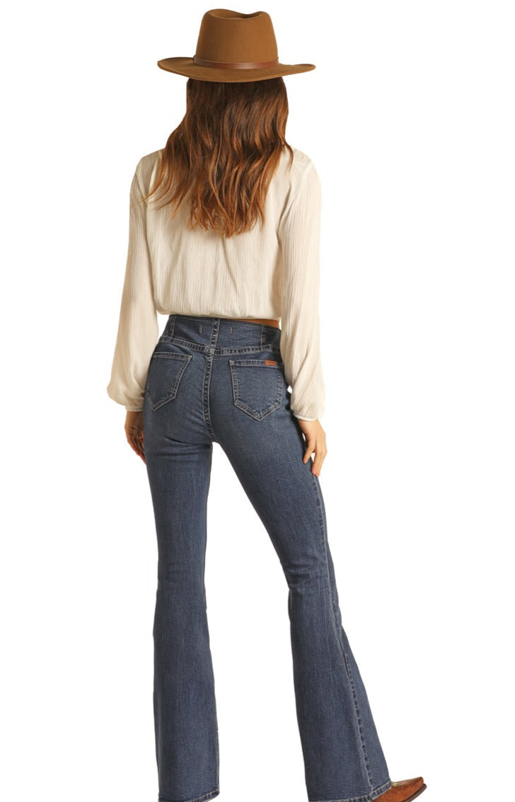 Rock & Roll Cowgirl Bargain Bell Bottom Jeans, WOMENS JEAN