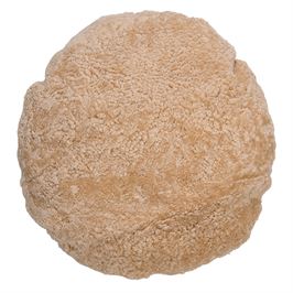 Camel Round Mongolian Sheep Fur Pillow